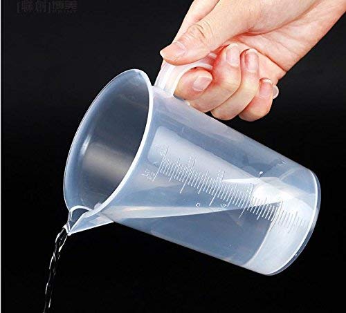 UniquQ Juego de jarra medidora de plástico 3 piezas，grande 3 tazas(1 litro), 2 tazas (500 ml) y pequeña 1 taza (250 ml) - Tazas medidoras aptas para microondas - Mediciones claras y fáciles de leer