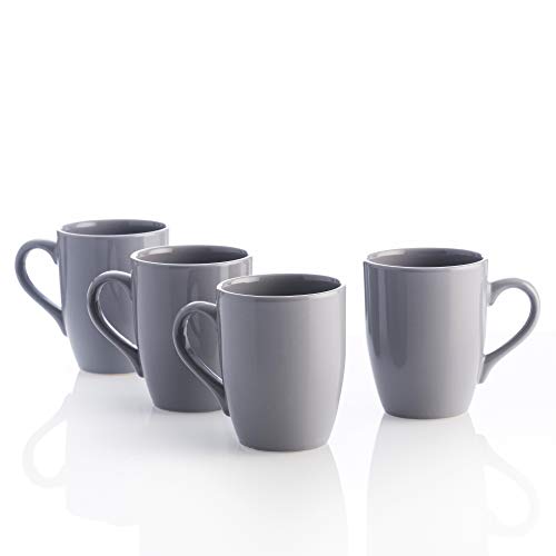 UNITED COLORS OF BENETTON. BE063 Set 4pcs tazas 11cm 360ml loza gris Casa Benetton, Gres