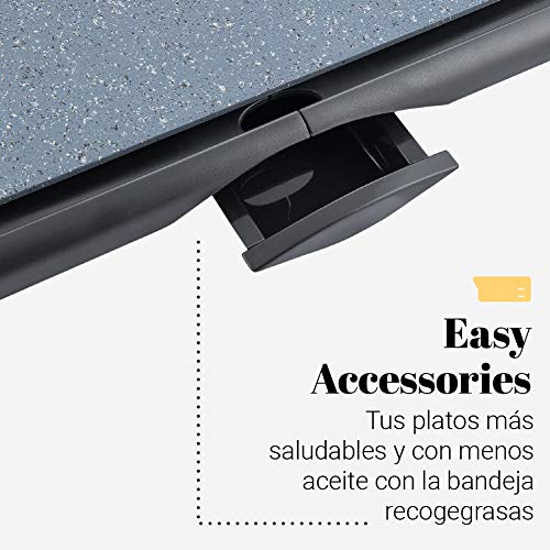 UNIVERSALBLUE - Plancha de Asar - Bandeja Recogegrasa - Potencia 2000W - Termostato Regulable - Placa con Revestimiento