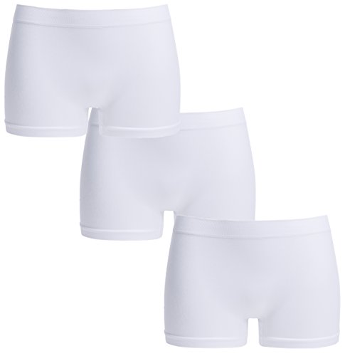 UnsichtBra Pack de 3 Bragas básicas Shorts Hipster para Mujer (3 x Blanco, S-M)