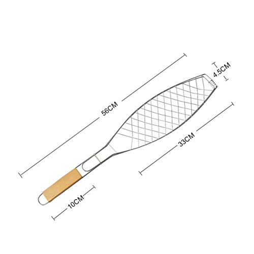 UPKOCH 2 Piezas de Parrilla de Pescado Cesta Plegable Portátil de Acero Inoxidable Barbacoa Barbacoa Parrilla Cesta para Pescado Verduras Camarones
