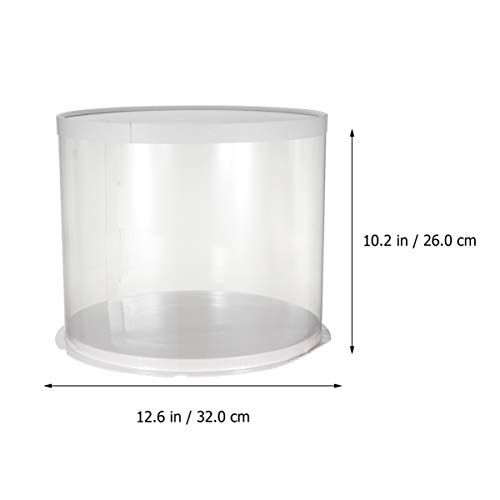 UPKOCH - Caja redonda transparente para tartas, pasteles, postres, etc., PET, White Double-layer, 10inch