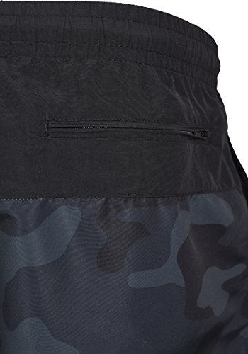 Urban Classics Block Swim Shorts Bañador de natación, Multicolor (Blk/Darkcamo), Large para Hombre