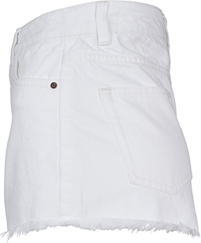 Urban Classics Ladies Denim Hotpants Pantalones Cortos, Blanco (White 00220), 30 para Mujer