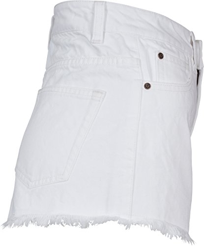 Urban Classics Ladies Denim Hotpants Pantalones Cortos, Blanco (White 00220), 30 para Mujer