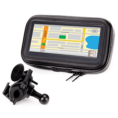 USA Gear GPS Bicicleta Soporte Movil Moto con Manillar Funda Táctil Impermeable con Visualización De 360 Grados - Compatible con Unidades Garmin, Zumo Y GPS De hasta 6.75 Pulgadas