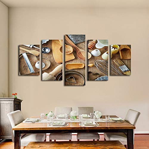 Utensilios De Cocina Para Hornear Hechos En Casa De Alta Definición 5 Pintura Mural Pintura Decorativa, 20X35Cmx2 20X55Cmx1 20X45Cmx2