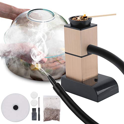 Utensilios de cocina y gadgets Parrilla Fumador frío Humo Generador salmón pescado Tocino Carne de metal 5X8x11.5Cm Alimentos Prueba clara Bar Molecular de cocina que cocina la herramienta,Negro