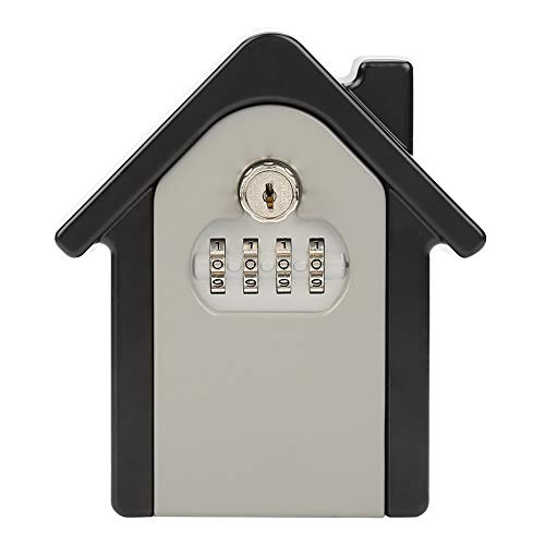 Útil Nueva Key Lock Box montado en la pared montado en la pared de aleación de aluminio de doble contraseña de bloqueo de teclas seguridad Caja de almacenamiento resistente a la intemperie doble abier