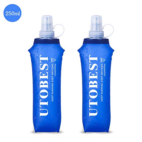 UTOBEST Soft Flask TPU Botella Hidratacion Running Trail Botella de Agua Flexible (250ml-2 Piezas)