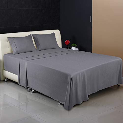 Utopia Bedding Juego Sábanas de Cama - Microfibra Cepillada - Sábanas y 2 Fundas de Almohada - (Cama 180, Gris)