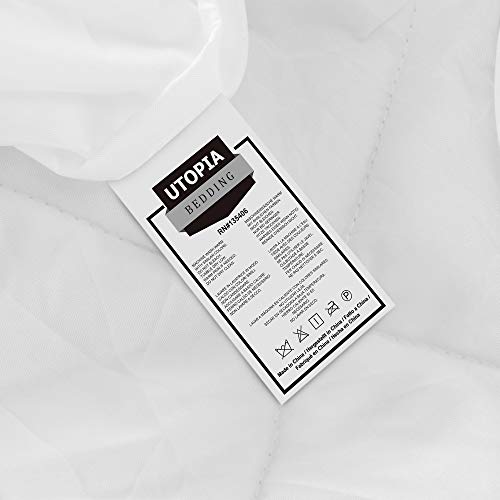 Utopia Bedding - Protector de colchón Acolchado - Microfibra - Transpirable - Funda para colchon estira hasta 38 cm de Profundidad - 150 x 200 cm, Cama 150