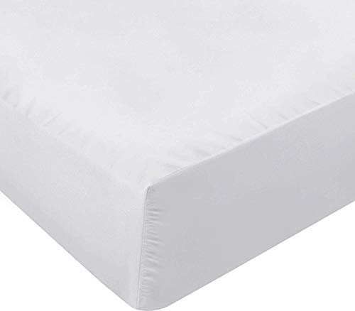 Utopia Bedding Sábana Bajera Ajustable - Bolsillo Profundo - Microfibra Cepillada - (Blanco, 150 x 200 cm)