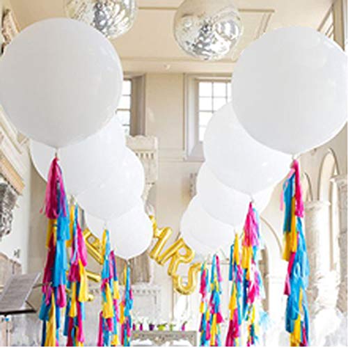 U&X Globos Gigantes Blanco Rosa 10 Piezas Globos Blancos y Rosados ​​de 36 Pulgadas con 65 Pies de Vid Artificial Larga para Decoraciones de Bodas