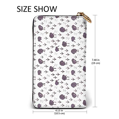 UXZTU Kiwi Birds Carteras púrpuras para Hombres Mujeres Cartera de Cuero Larga Tarjeta Titular Monedero Cremallera Hebilla Elegante Clutch Señoras Monedero