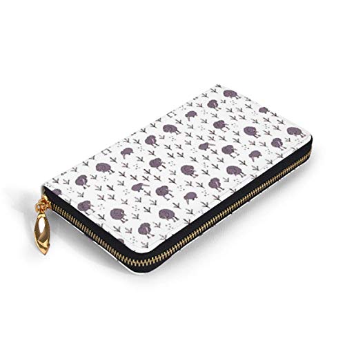 UXZTU Kiwi Birds Carteras púrpuras para Hombres Mujeres Cartera de Cuero Larga Tarjeta Titular Monedero Cremallera Hebilla Elegante Clutch Señoras Monedero