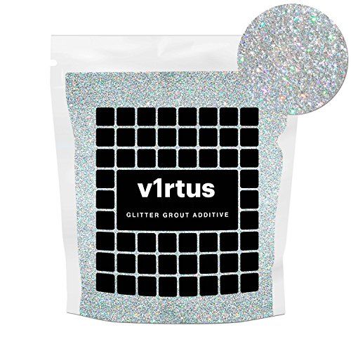 v1rtus - Aditivo brillante para pastas de juntas a base de cemento o epoxi - Para baño y cocina - Resistente al calor y la oxidación, no deja marcas - Efecto holograma - Plateado - 100 g