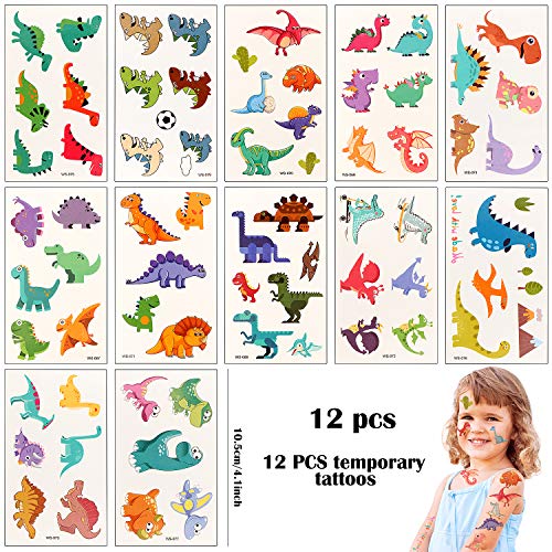 vamei 64 Piezas Fiesta Dinosaurio Niños Máscaras Pulseras de Juguete Bofetada Pulsera Llavero Dinosaurio Tatuaje Niños Anillos Niños Fiesta Cumpleaños Artículos