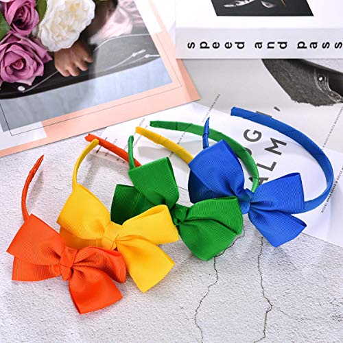 Vamotto - 8 piezas de diadema para el pelo con pajarita, para niñas y bebés, 8 colores