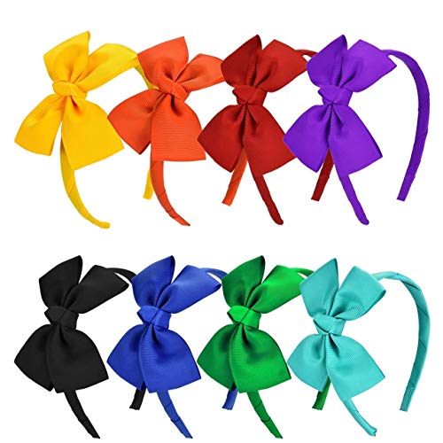 Vamotto - 8 piezas de diadema para el pelo con pajarita, para niñas y bebés, 8 colores