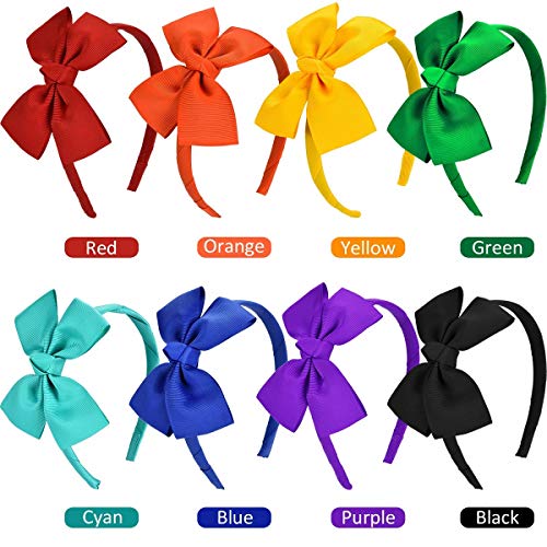 Vamotto - 8 piezas de diadema para el pelo con pajarita, para niñas y bebés, 8 colores