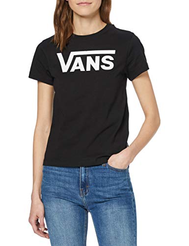 Vans Flying V Crew tee Camiseta, Negro (Black Blk), 38 (Talla del Fabricante: Medium) para Mujer