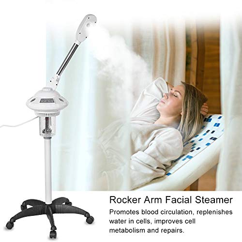 Vaporizador facial Ozono para limpieza facial con soporte ajustable, Piroscafe a vapor, spray frío Nano a vapor térmico Spa facial sauna Mist vapor cura, 750 W