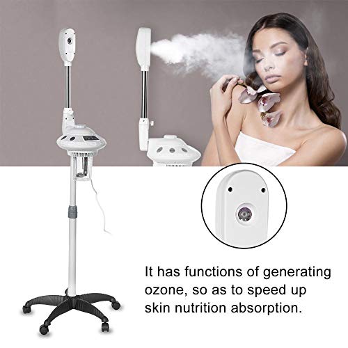 Vaporizador facial Ozono para limpieza facial con soporte ajustable, Piroscafe a vapor, spray frío Nano a vapor térmico Spa facial sauna Mist vapor cura, 750 W