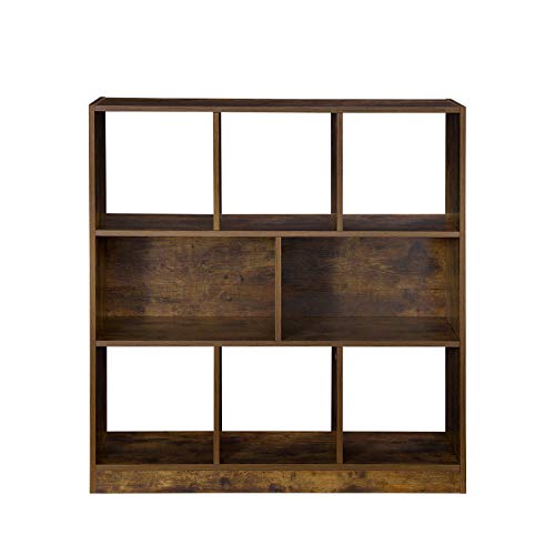 VASAGLE Librería de Madera con Estantes Abiertos, Estantería para Libros Independiente, para Sala de Estar, Dormitorio, Habitación y Oficina, 97,5 x 30 x 100 cm, Marrón Rústico LBC52BX