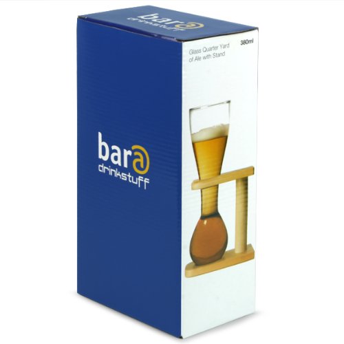 Vaso de vidrio de yarda con soporte para cerveza