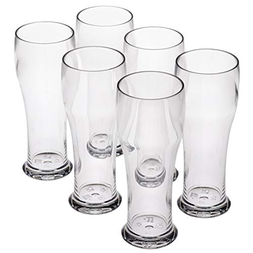 Vasos cerveza originales de plástico reutilizables copas altos policarbonato irrompibles 30cl - Conjunto 6 Piezas