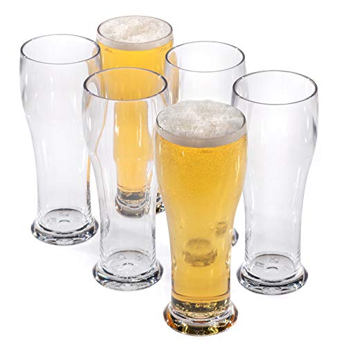 Vasos cerveza originales de plástico reutilizables copas altos policarbonato irrompibles 30cl - Conjunto 6 Piezas