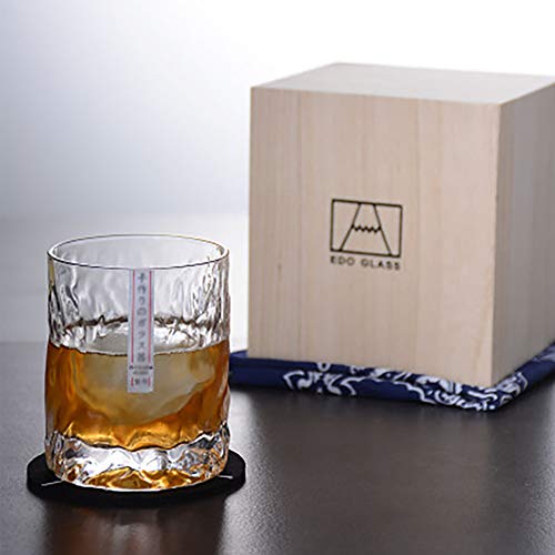 Vasos de cristal hechos a mano, jarra de cerveza personalizada, vaso de whisky, vasos de agua de vaso, con tapete, caja de regalo de madera, vale la pena recoger, 270 ml-Transparent