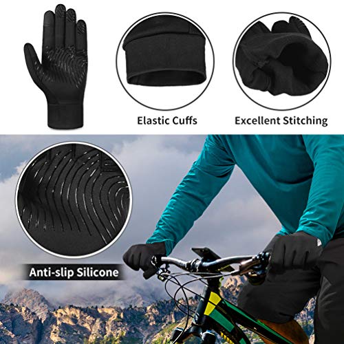 VBIGER Guantes de Invierno Guantes de Correr Ciclismo Antideslizantes Guantes Deportivos para Hombres y Mujeres, M