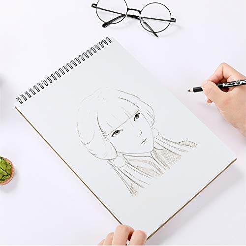 VEESUN Bloc de Dibujo A5, 4Pcs Cuadernos de Dibujo Bonitos con Tapa Dura 30 Hojas DIY Libros de Visitas para Escribir Dibujo Adecuado para Lápiz Acuarela Dibujo Escritura Artistas, 160 GMS Apaisado