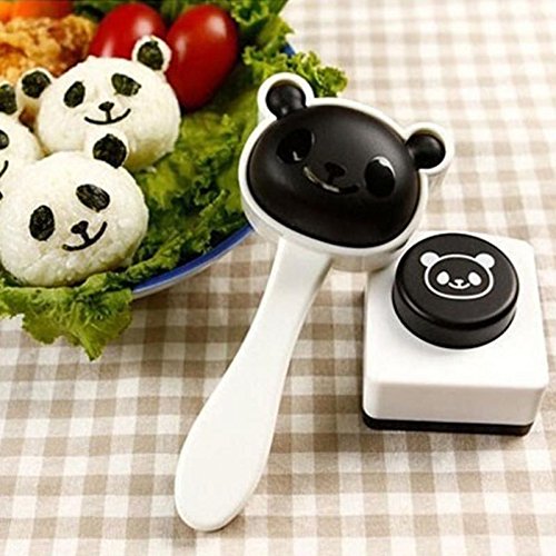 Velidy Bento Accesorios Molde de bola de arroz Cartoon Panda Sushi Maker Molde Cortador de algas Bento Nori Cocina Arroz Molde para niños PackedLunch Herramientas de cocina