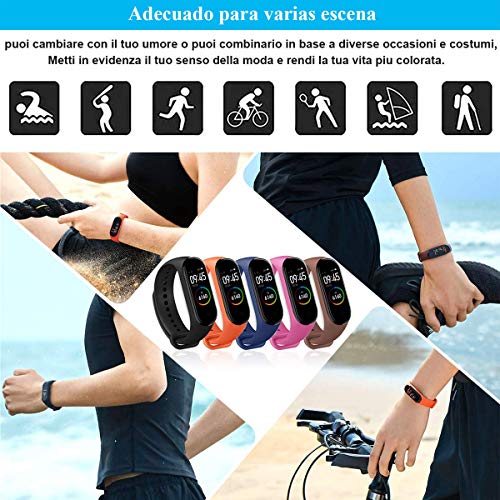 Ventdest Correas para Xiaomi Mi Band 4 / Mi Band 3 Pulsera Banda, (5 PCS) Pulseras Reloj Silicona Banda para Xiaomi Mi Band 3 / Mi Band 4