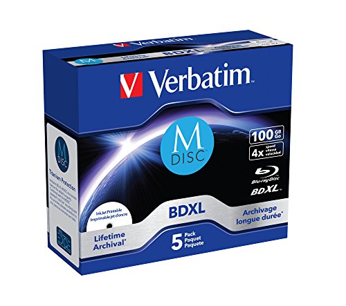 Verbatim 43834 M DISC BDXL - Disco blu-ray 100GB, [Pack de 5 unidades]