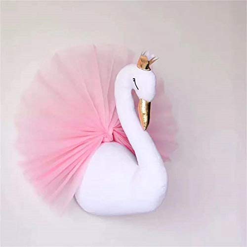 Vestido de gasa con corona de cisne en 3D dorado para colgar en la pared de la habitación de los niños, decoración de la habitación de las niñas, sala de regalo, dormitorio, sala de juegos