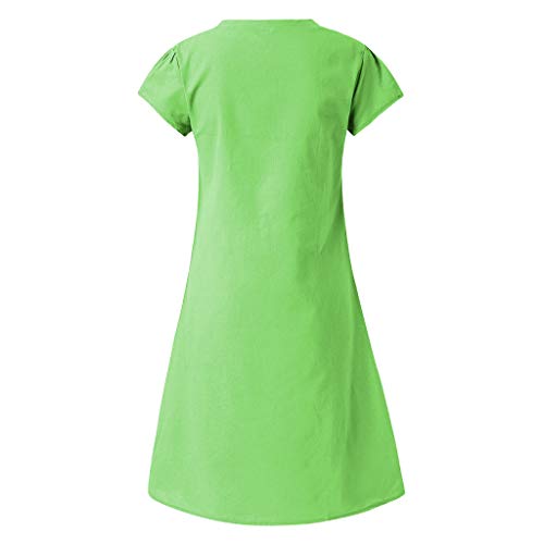 Vestidos Mujer Casual Verano 2019 Vestido de Mujer Estilo Femenino Camiseta de algodón Vestido Casual de Talla Grande para Mujer Camisa Vestido