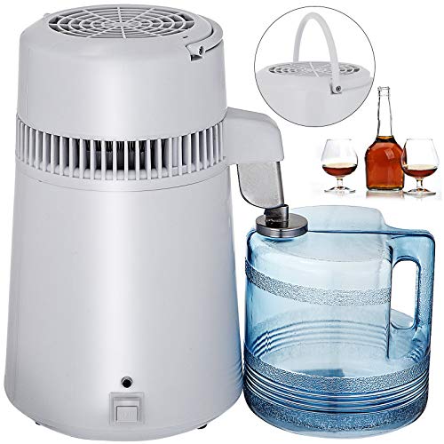 VEVOR Destilador de Agua Purificador Water Distiller Destilador de Agua Pura Filtros Destilación de Agua 4L de Acero Inoxidable Interno con Botella de colección