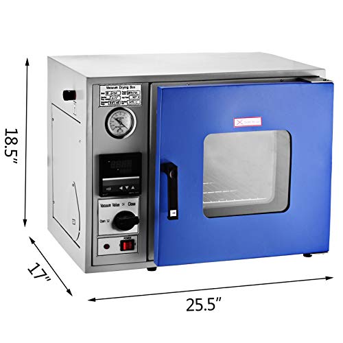 VEVOR Horno de Secado al Vacío de Laborato 23L Cúbicos 250 ° C, Horno de Secado por Convección de Aire con Pantalla LCD, Cámara de Vacío Horno Ventana de Visualización, Versión Económica