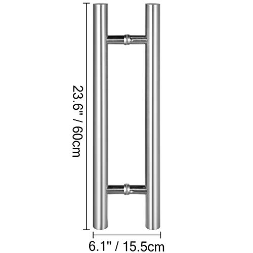 VEVOR Tirador Puerta, Tiradores de Acero Inoxidable 60 cm, Tirador Puerta Exterior, Barras de Acero Inoxidable para Tirador de Armario de Cocina o Baño, Tirador de Puerta de Acero Inoxidable 304