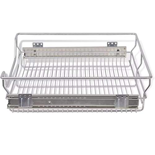 vidaXL 2X Bandejas Extraíbles Balda Cocina de Alambre de Acero Cromado 600 mm