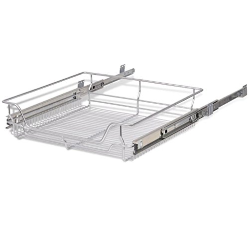 vidaXL 2X Bandejas Extraíbles Balda Cocina de Alambre de Acero Cromado 600 mm