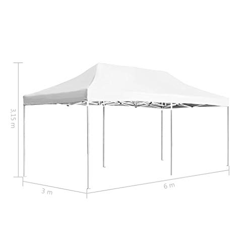 vidaXL Carpa Plegable Profesional Aluminio Cenador Pagoda Pérgola Fiestas Jardín Celebraciones Salones Estructuras Recintos Parasoles 6x3 m Blanco