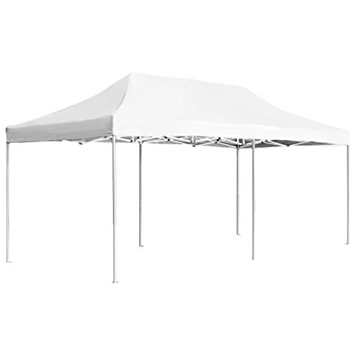 vidaXL Carpa Plegable Profesional Aluminio Cenador Pagoda Pérgola Fiestas Jardín Celebraciones Salones Estructuras Recintos Parasoles 6x3 m Blanco