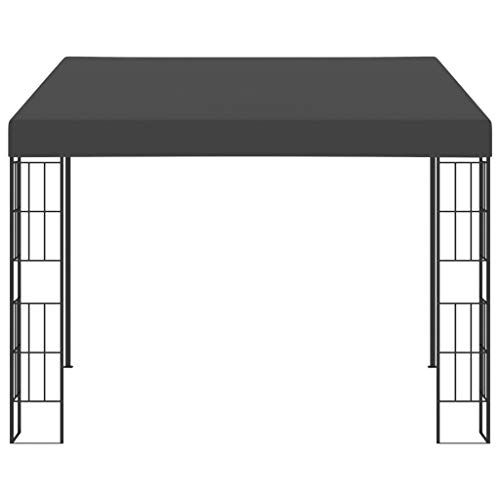 vidaXL Cenador con Montaje en la Pared Toldo Parasol Marquesina Pabellón Carpa Gazebo de Jardín Aire Libre Terraza Exterior Fiestas Eventos Tela Gris Antracita 3x3 m