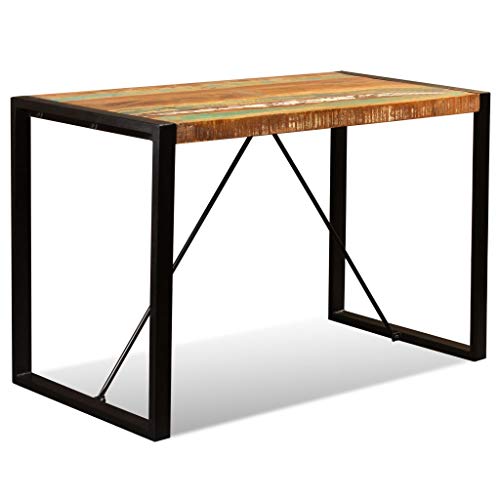 vidaXL Mesa Comedor 120 cm Madera Reciclada Mueble Mobiliario Cocina Auxiliar