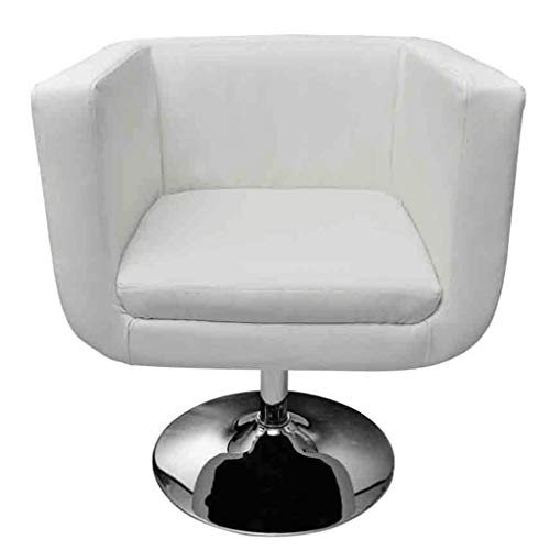 vidaXL Sillón Salón Bar Giratorio Moderno Cuero Artificial Blanco Silla Hogar